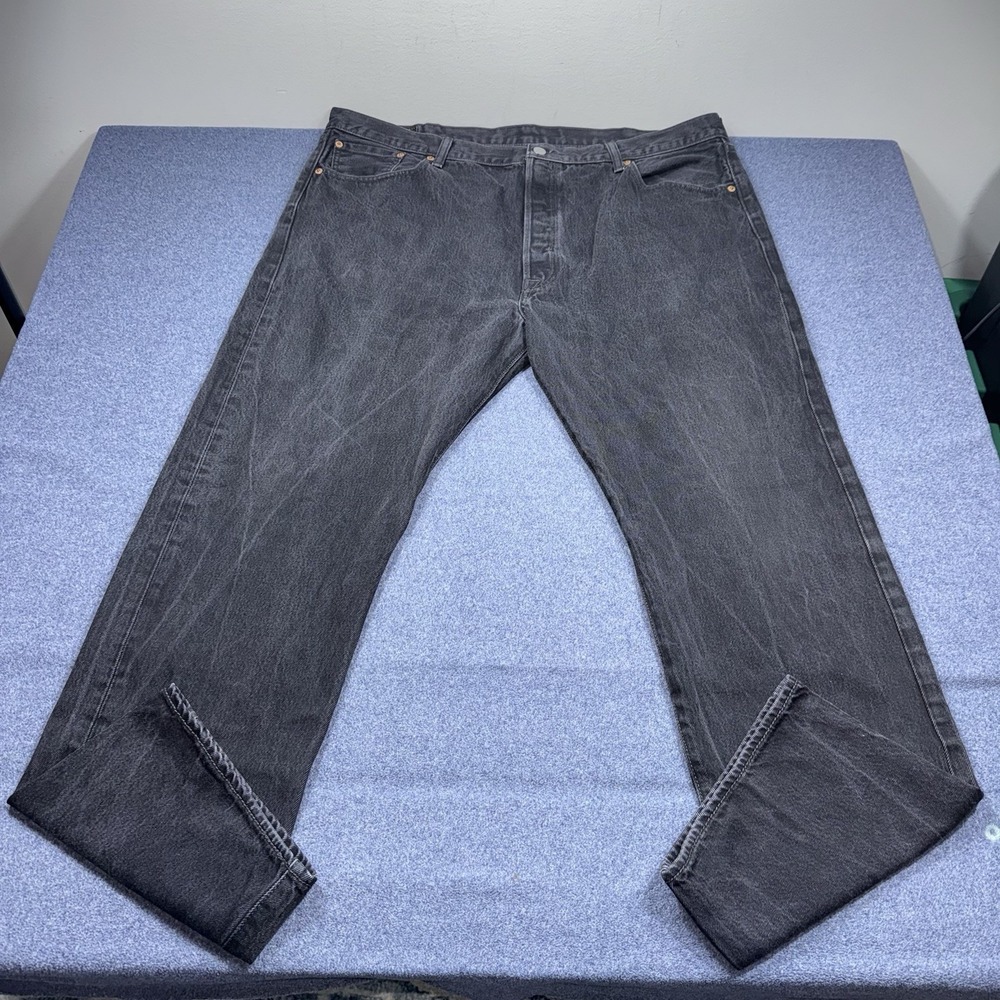 Levi's 501 Jeans Mens 42x32 Original Fit Button Fly 5-Pocket Stretch Denim Black